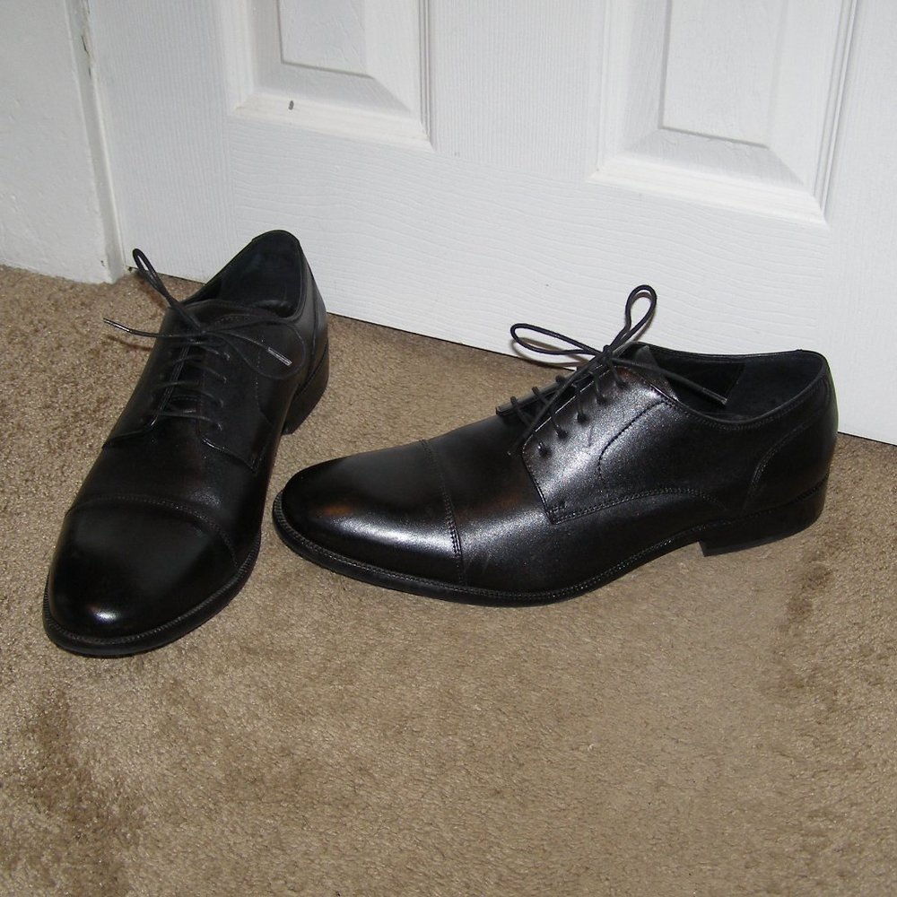 👞 MENS sz 13 Cole Haan Black Leather Cap toe Dress Shoes - Picture 2 of 10